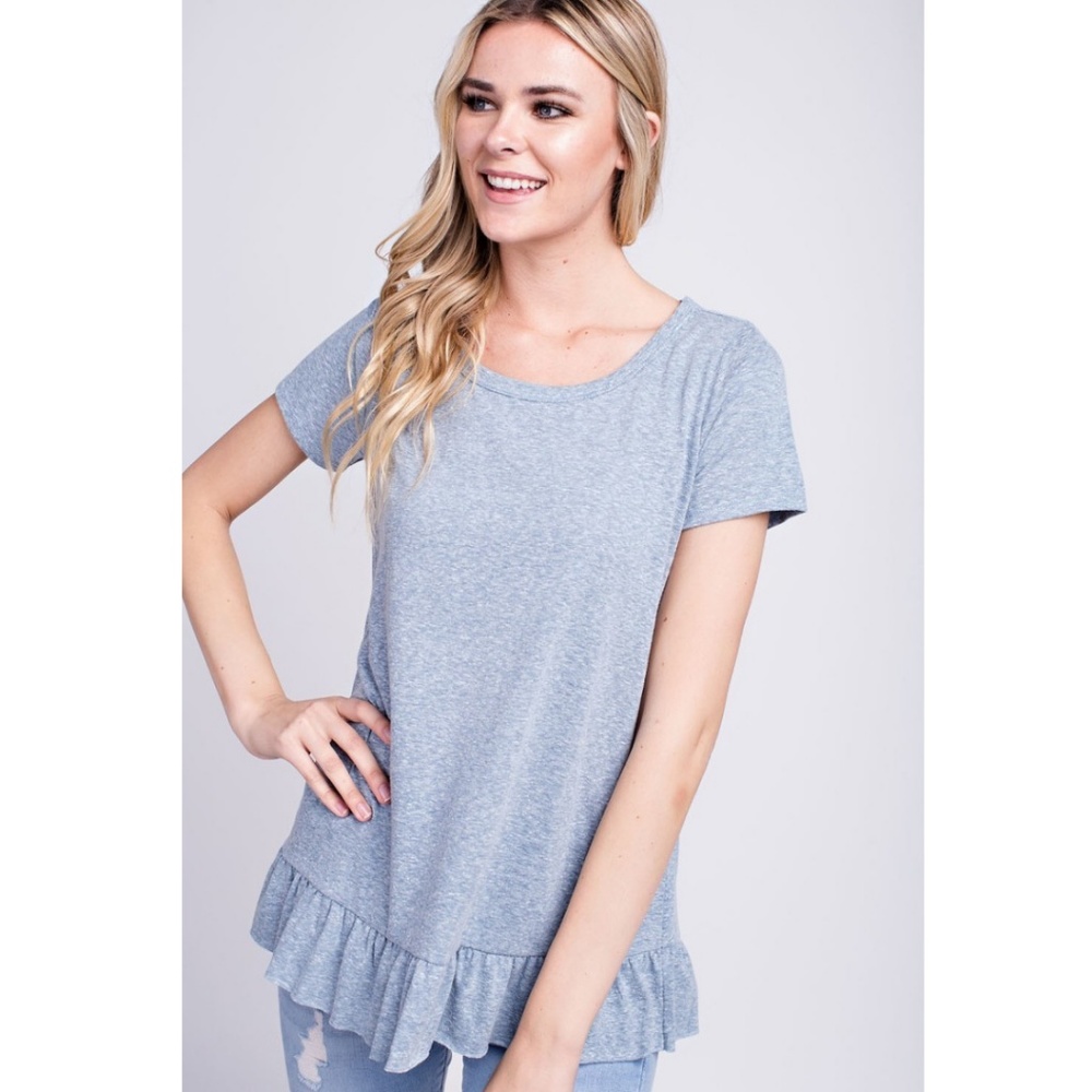 Blue Tiered Knit Top